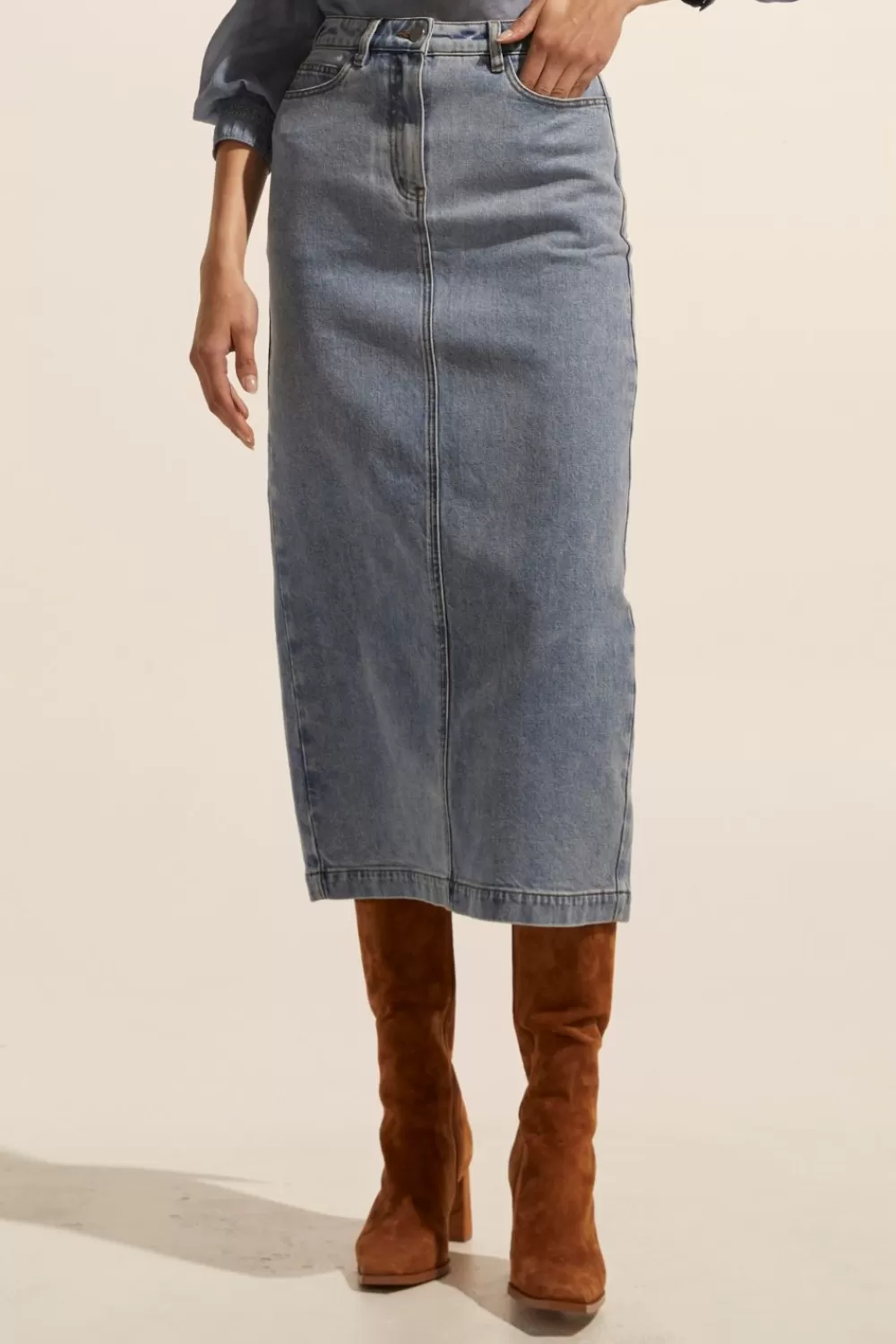 Women Zoe Kratzmann Accord Skirt-Washed Denim