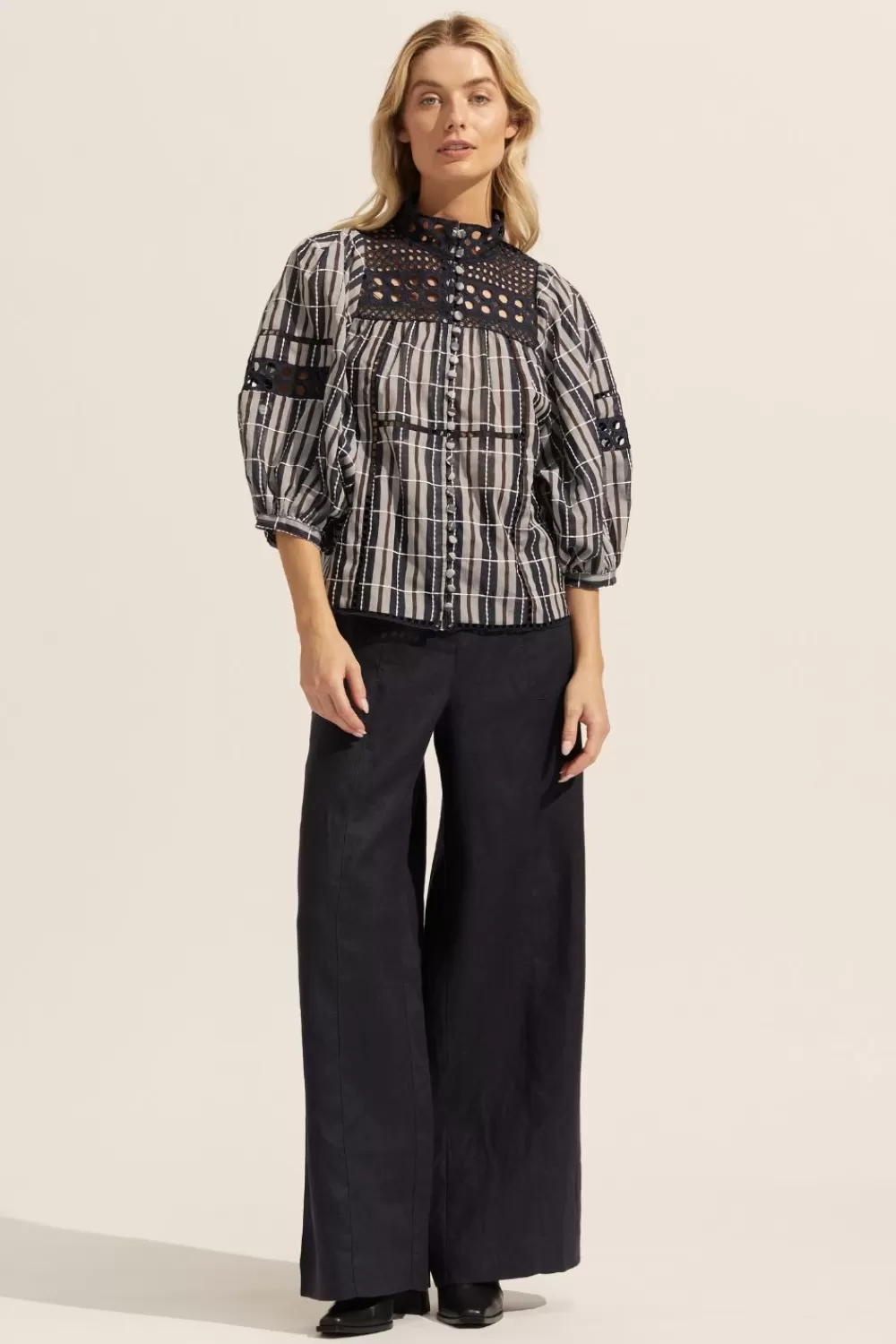 Women Zoe Kratzmann Dedicate Top-Indigo Check