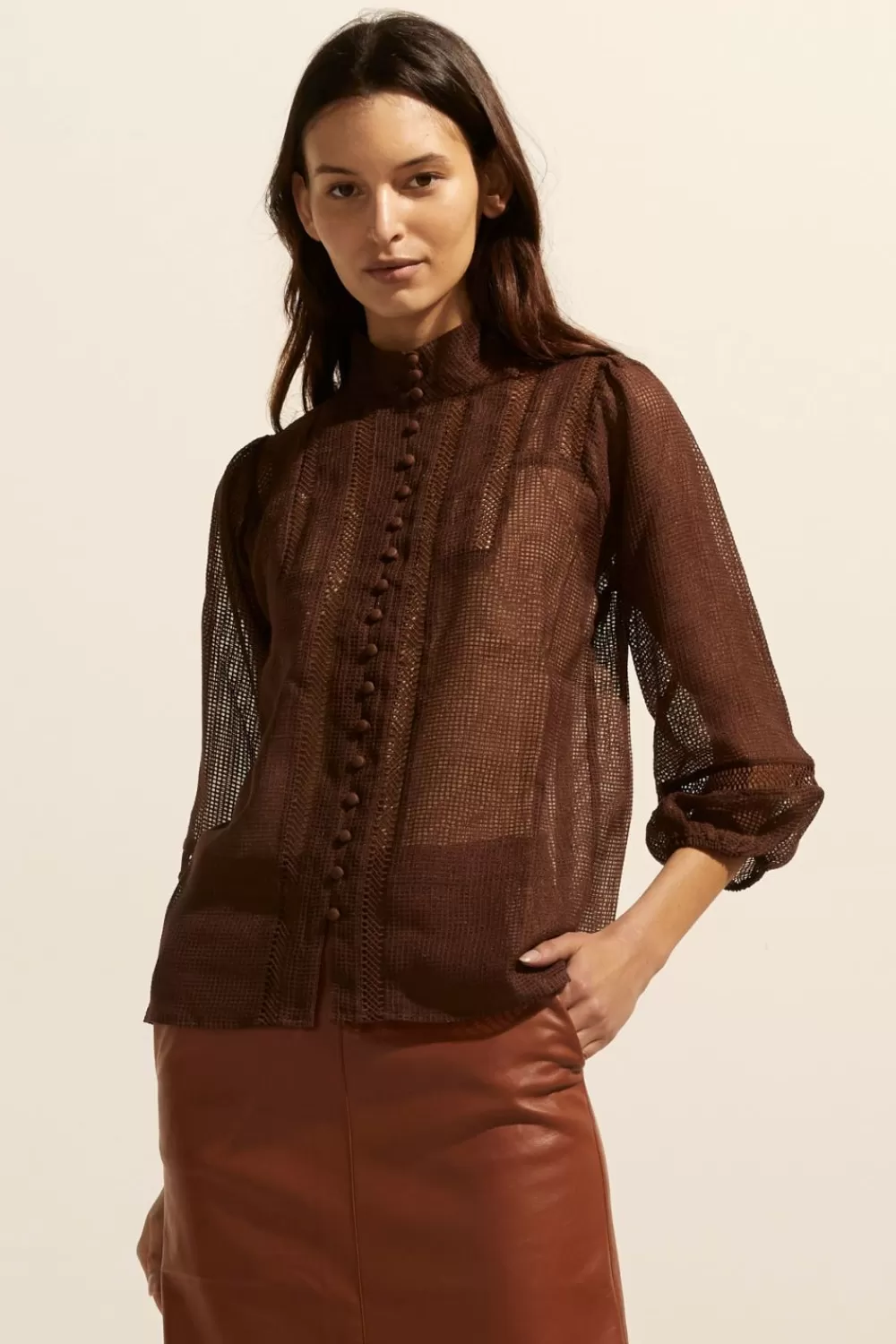 Women Zoe Kratzmann Focus Top-Chocolate