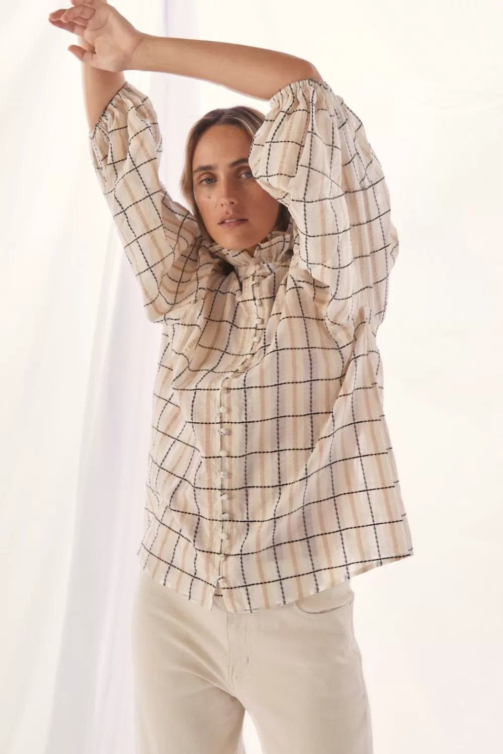 Women Zoe Kratzmann Grant Top-Ivory Check