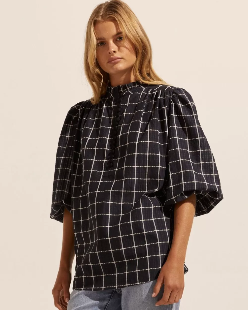 Women Zoe Kratzmann Lilt Top-Black Check