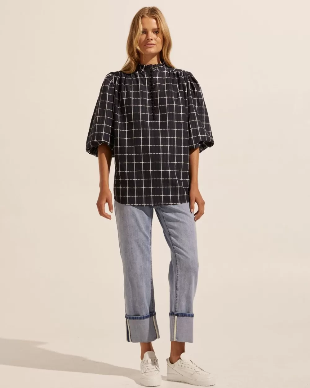 Women Zoe Kratzmann Lilt Top-Black Check