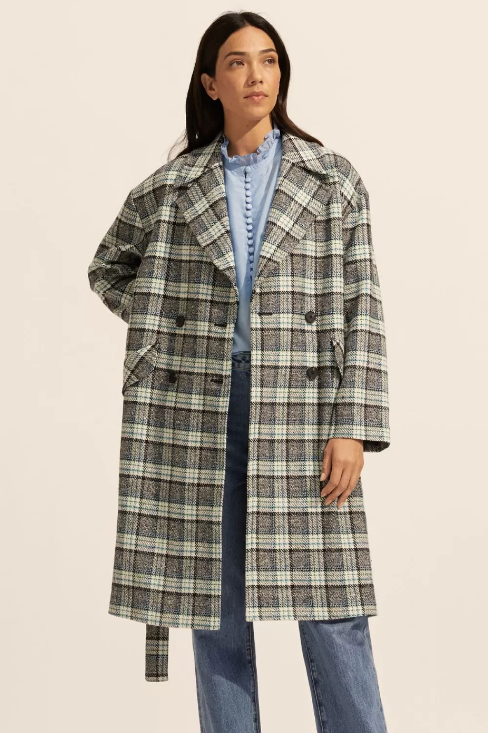 Women Zoe Kratzmann Pillar Coat-Green Check