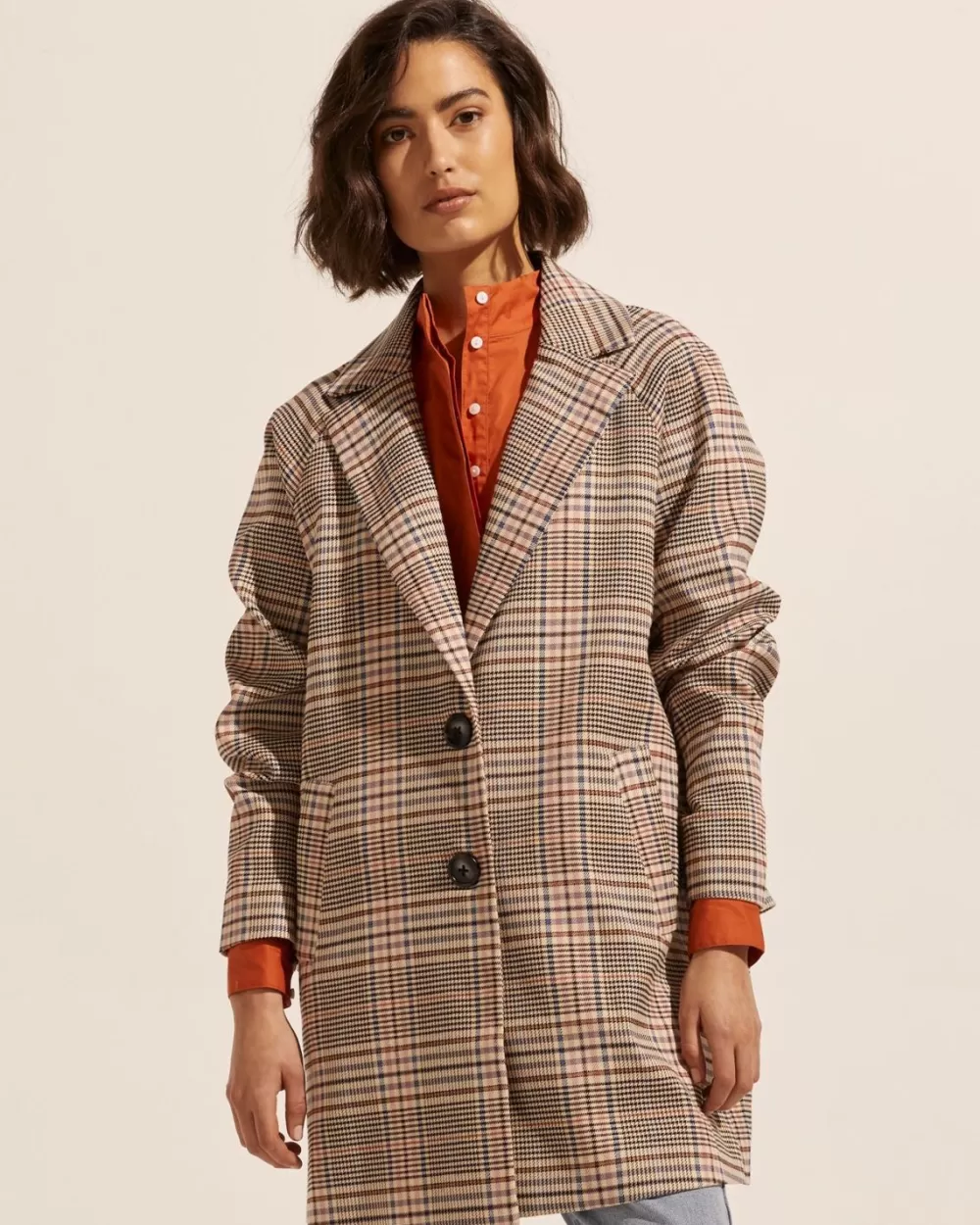 Women Zoe Kratzmann Transit Coat-Musk Check