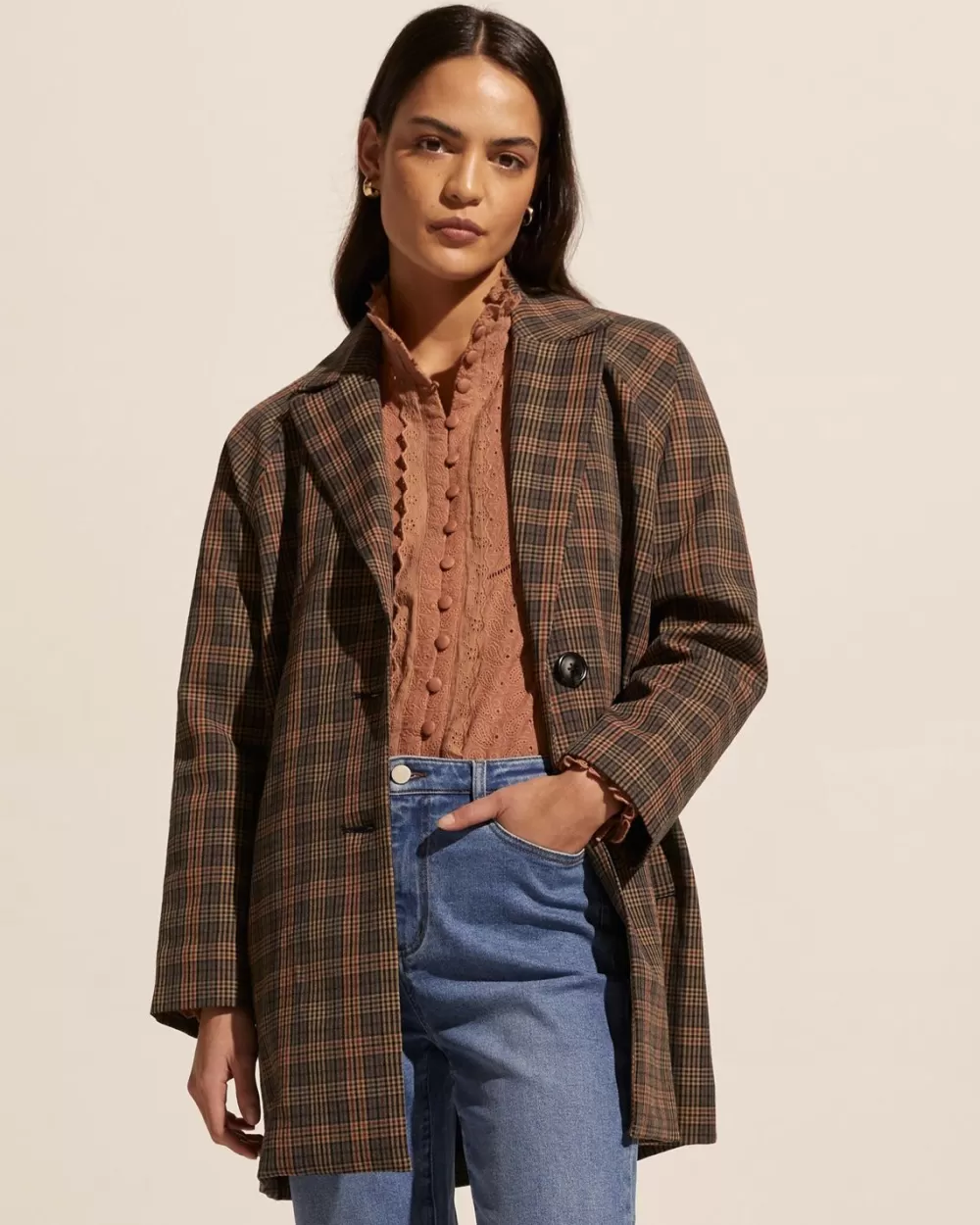 Women Zoe Kratzmann Transit Coat-Toasted Check