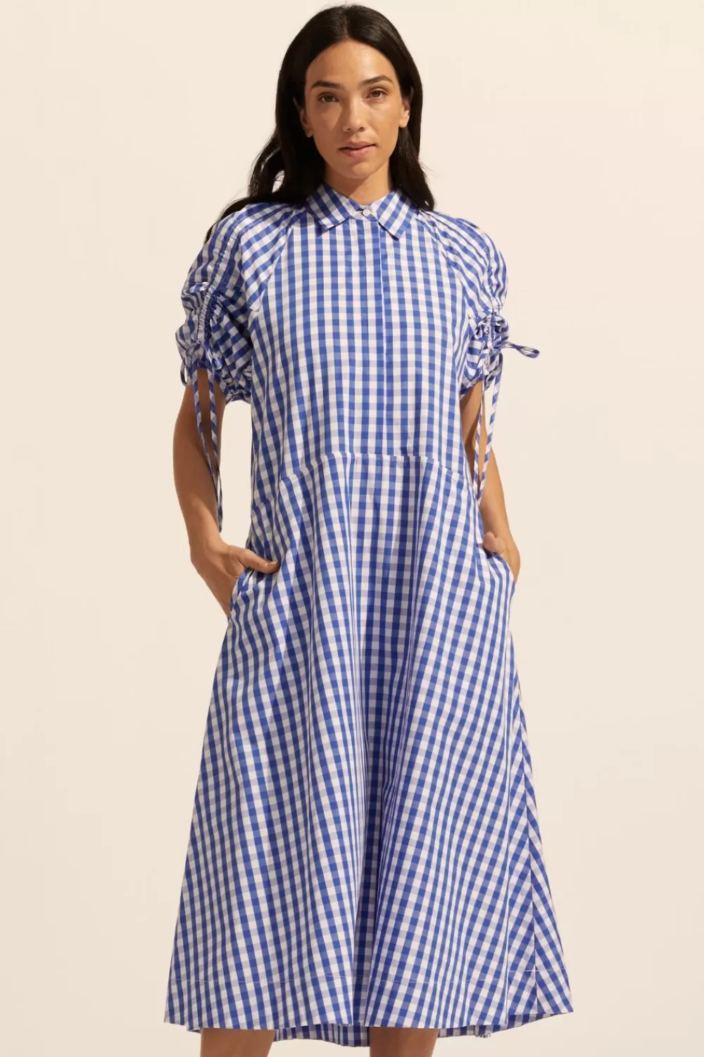 Women Zoe Kratzmann Urge Dress-Azure Gingham Check